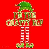 I'm The Chatty Elf Matching Family Christmas Santa Hat thumb 1