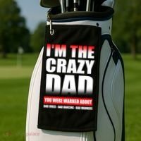 I'm The Crazy Dad You Were Warned About Bad Jokes Golf Towel thumb 2