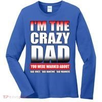 I'm The Crazy Dad You Were Warned About Bad Jokes Women's Long Sleeve Shirt thumb 0