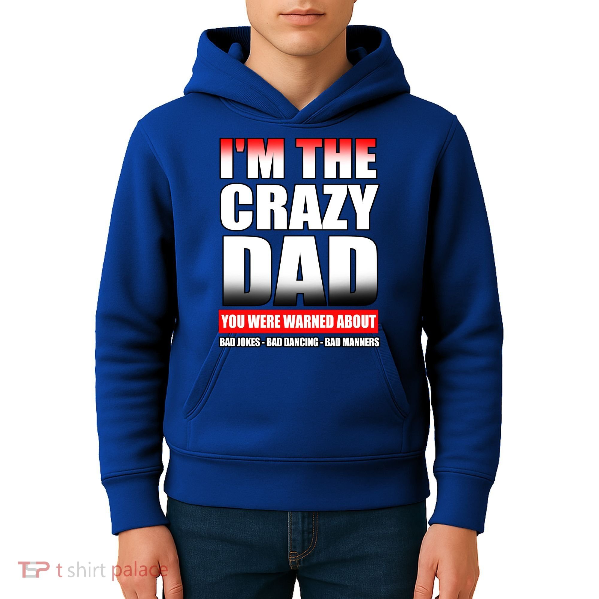 I'm The Crazy Dad You Were Warned About Bad Jokes Kids Hoodie