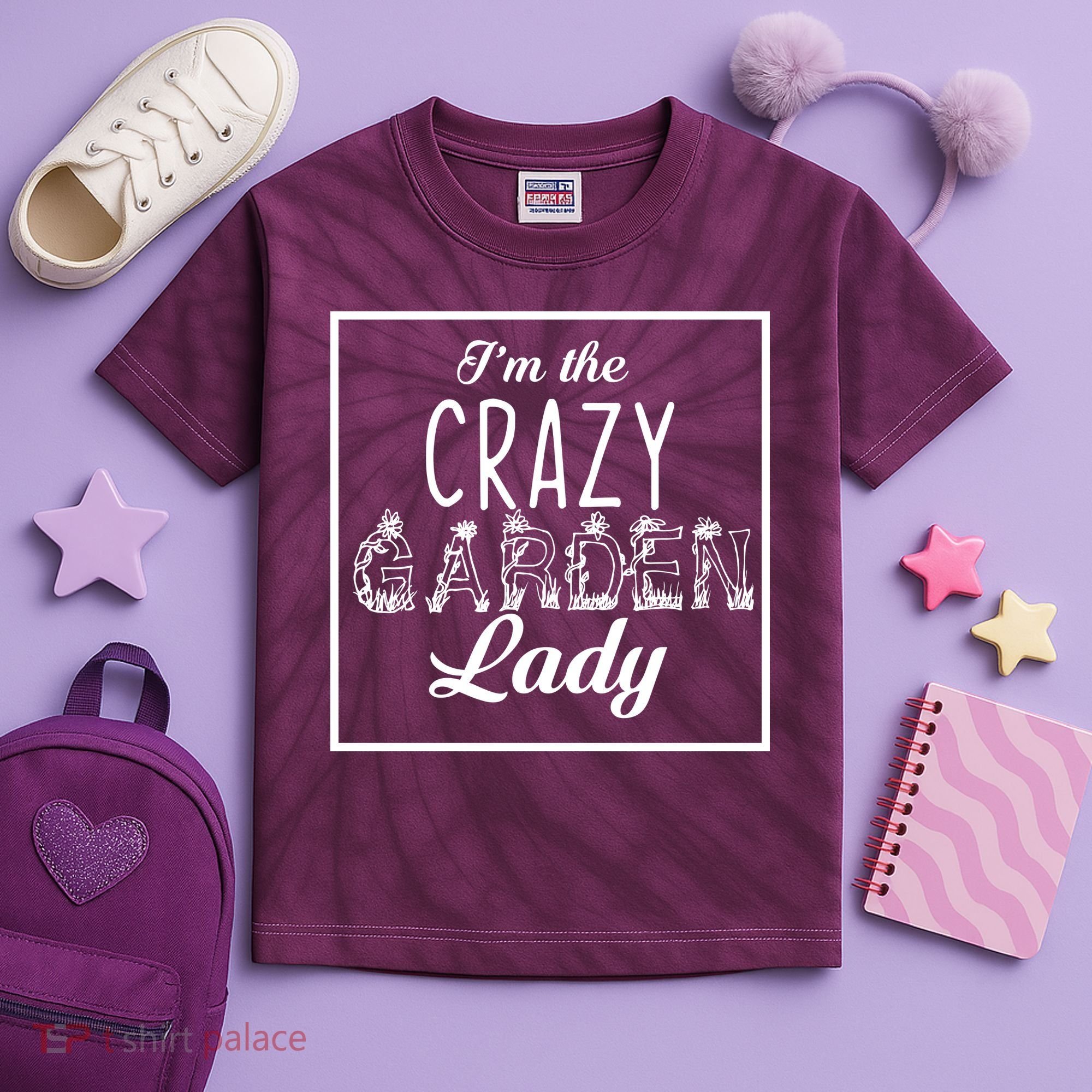 I'm The Crazy Garden Lady Kids Tie-Dye T-Shirt