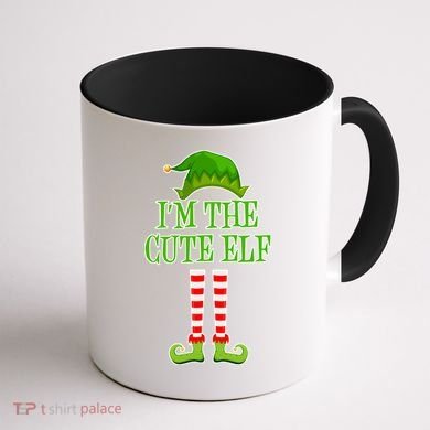 I'm The Cute Elf Matching Family Christmas Coffee Mug back