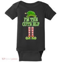 I'm The Cute Elf Matching Family Christmas Baby Bodysuit thumb 0