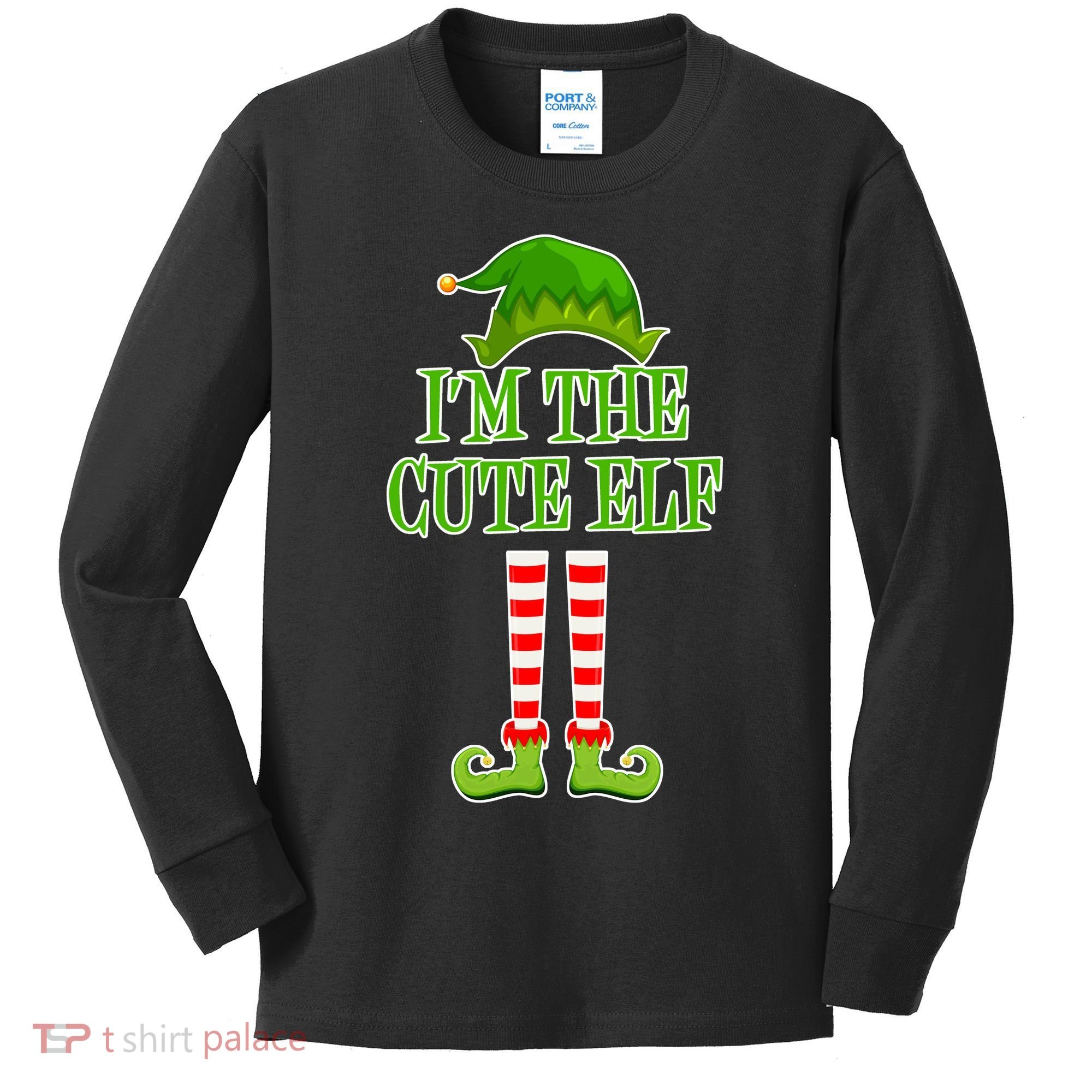 I'm The Cute Elf Matching Family Christmas Kids Long Sleeve Shirt