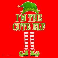 I'm The Cute Elf Matching Family Christmas Santa Hat thumb 1