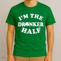 I'm The Drunker Half Irish Shamrock St. Patrick's Day T-Shirt thumb 3