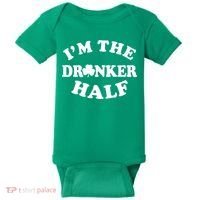 I'm The Drunker Half Irish Shamrock St. Patrick's Day Baby Bodysuit thumb 0