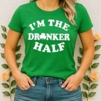 I'm The Drunker Half Irish Shamrock St. Patrick's Day Women's T-Shirt thumb 2