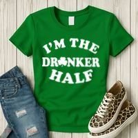 I'm The Drunker Half Irish Shamrock St. Patrick's Day Women's T-Shirt thumb 3