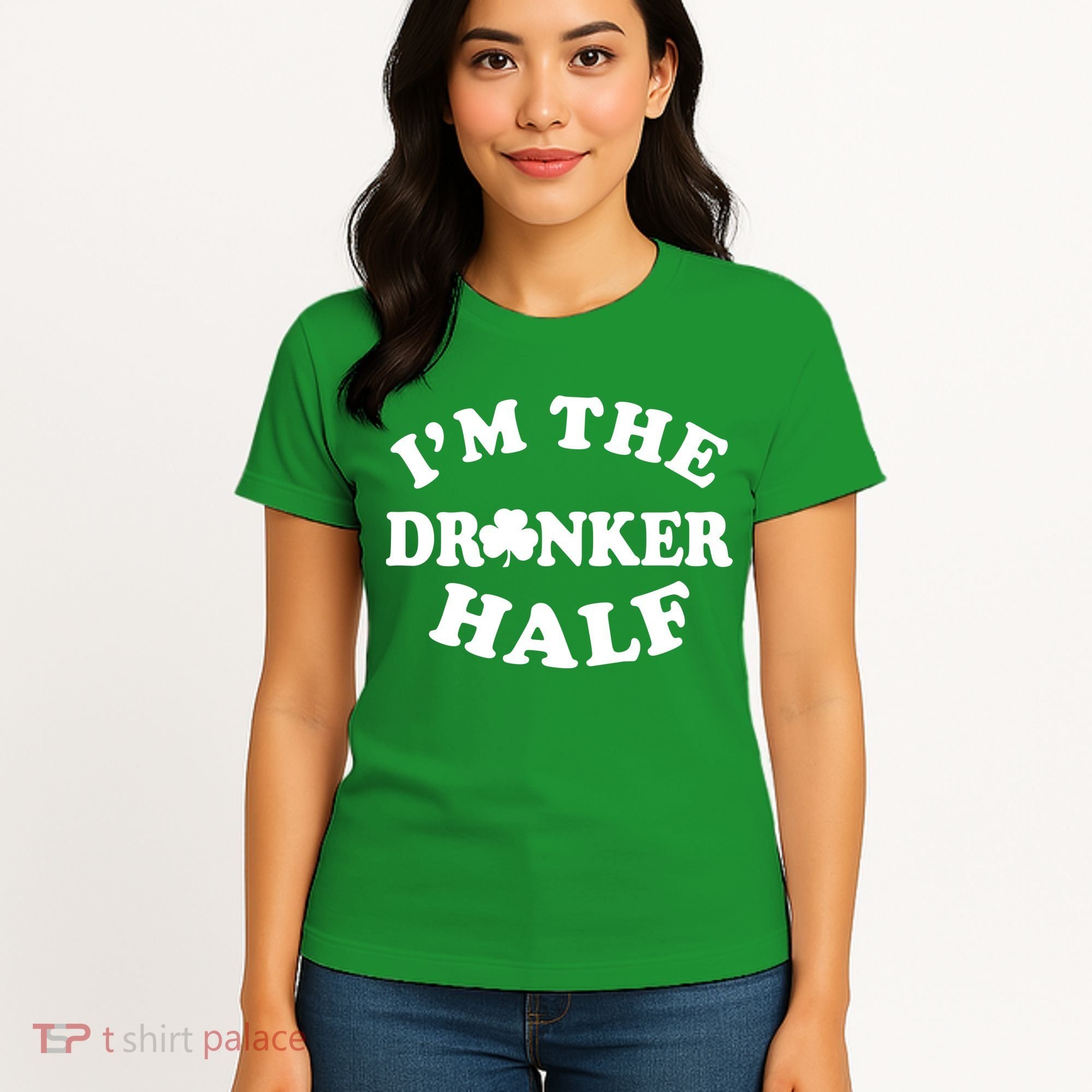 I'm The Drunker Half Irish Shamrock St. Patrick's Day Women's T-Shirt