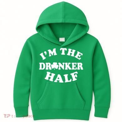 I'm The Drunker Half Irish Shamrock St. Patrick's Day Kids Hoodie