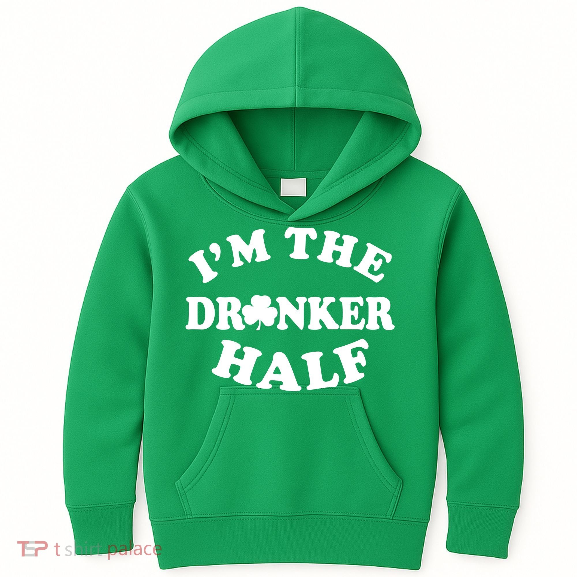 I'm The Drunker Half Irish Shamrock St. Patrick's Day Kids Hoodie