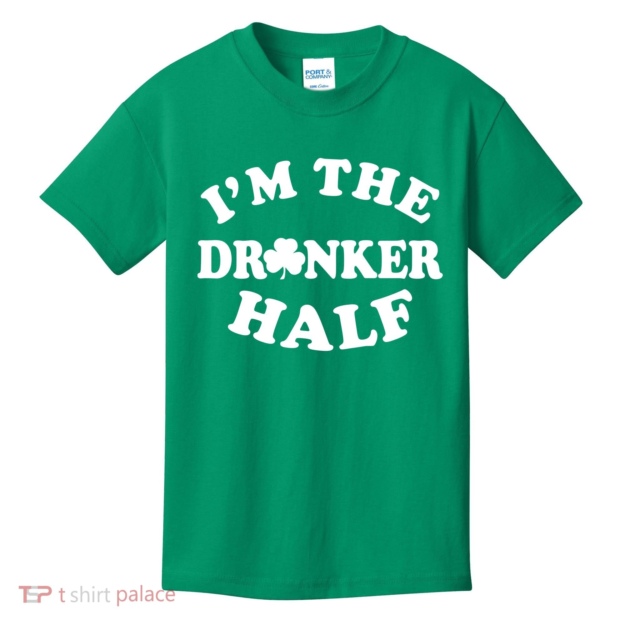 I'm The Drunker Half Irish Shamrock St. Patrick's Day Kids T-Shirt