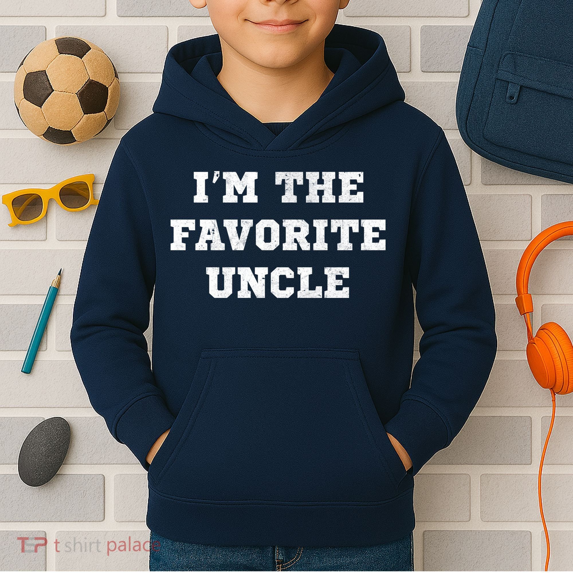 I'm The Favorite Uncle Funny Distressed Kids Hoodie