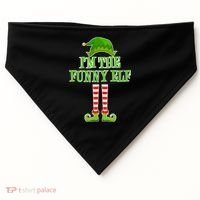 I'm The Funny Elf Matching Family Christmas USA-Made Doggie Bandana thumb 0