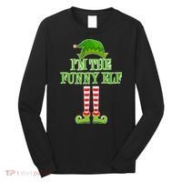I'm The Funny Elf Matching Family Christmas Long Sleeve Shirt thumb 0