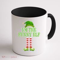 I'm The Funny Elf Matching Family Christmas Coffee Mug thumb 1