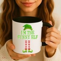 I'm The Funny Elf Matching Family Christmas Coffee Mug thumb 3