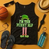 I'm The Funny Elf Matching Family Christmas Tank Top thumb 4