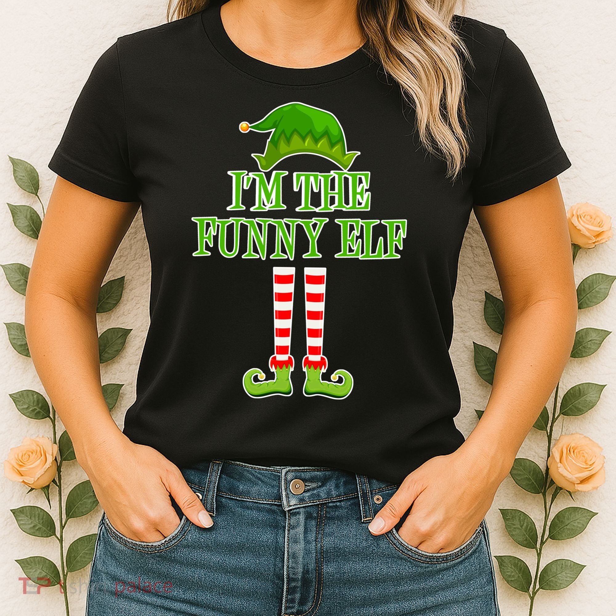 I'm The Funny Elf Matching Family Christmas Women's T-Shirt