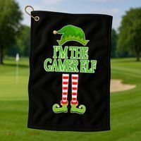 I'm The Gamer Elf Matching Family Christmas Golf Towel thumb 1