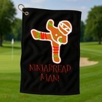 I'm The Ninjabread Man Funny Gingerbread Golf Towel thumb 1