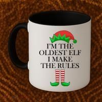 I'm The Oldest Elf I Make The Rules Matching Christmas Coffee Mug thumb 2