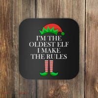 I'm The Oldest Elf I Make The Rules Matching Christmas Coaster thumb 0