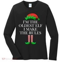 I'm The Oldest Elf I Make The Rules Matching Christmas Women's Long Sleeve Shirt thumb 0