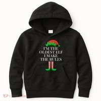 I'm The Oldest Elf I Make The Rules Matching Christmas Kids Hoodie thumb 0