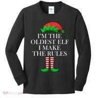I'm The Oldest Elf I Make The Rules Matching Christmas Kids Long Sleeve Shirt thumb 0
