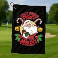 I'm The Realest Santa Claus Golf Towel thumb 1
