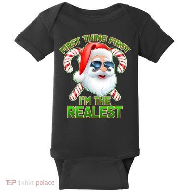 I'm The Realest Santa Claus Christmas Candy Baby Bodysuit