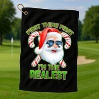 I'm The Realest Santa Claus Christmas Candy Golf Towel thumb 1