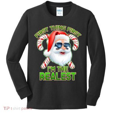 I'm The Realest Santa Claus Christmas Candy Kids Long Sleeve Shirt