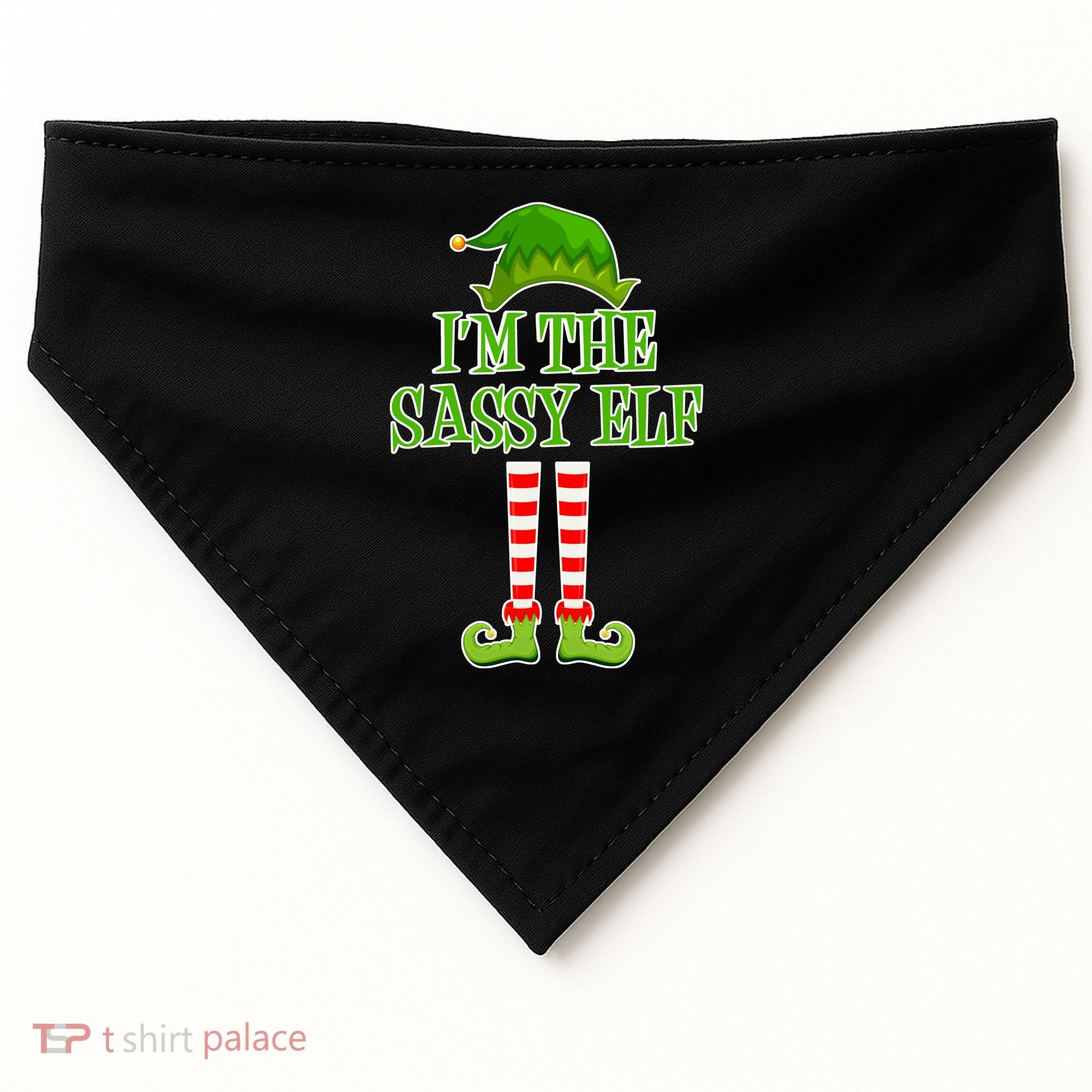 I'm The Sassy Elf Matching Family Christmas USA-Made Doggie Bandana