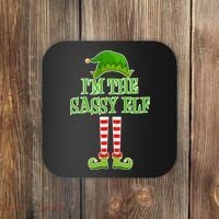 I'm The Sassy Elf Matching Family Christmas Coaster thumb 0