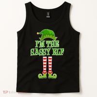 I'm The Sassy Elf Matching Family Christmas Tank Top thumb 2