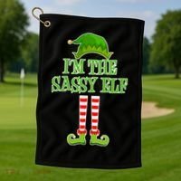 I'm The Sassy Elf Matching Family Christmas Golf Towel thumb 1