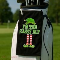 I'm The Sassy Elf Matching Family Christmas Golf Towel thumb 2