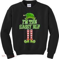 I'm The Sassy Elf Matching Family Christmas Kids Sweatshirt thumb 0