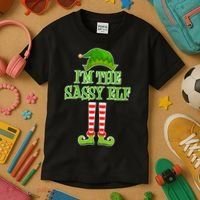 I'm The Sassy Elf Matching Family Christmas Kids T-Shirt thumb 3