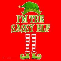 I'm The Sassy Elf Matching Family Christmas Santa Hat thumb 1