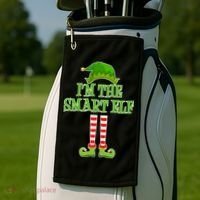 I'm The Smart Elf Matching Family Christmas Golf Towel thumb 2