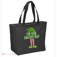 I'm The Smart Elf Matching Family Christmas Tote Bag thumb 2