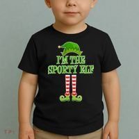 I'm The Sporty Elf Matching Family Christmas Toddler T-Shirt thumb 2