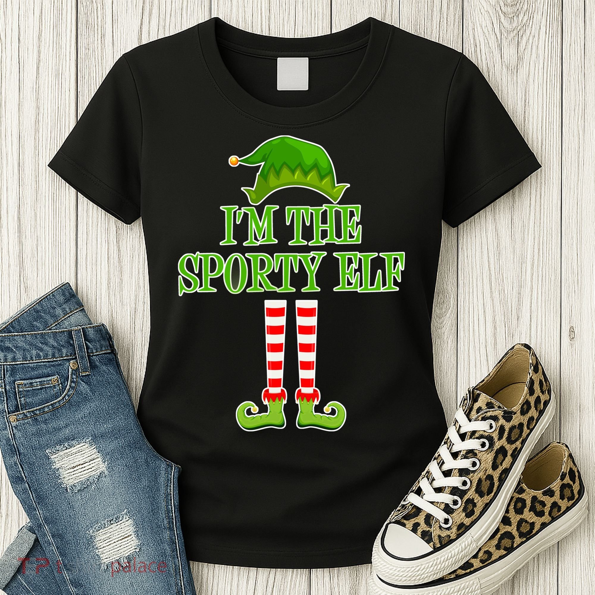 I'm The Sporty Elf Matching Family Christmas Women's T-Shirt