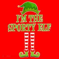 I'm The Sporty Elf Matching Family Christmas Santa Hat thumb 1