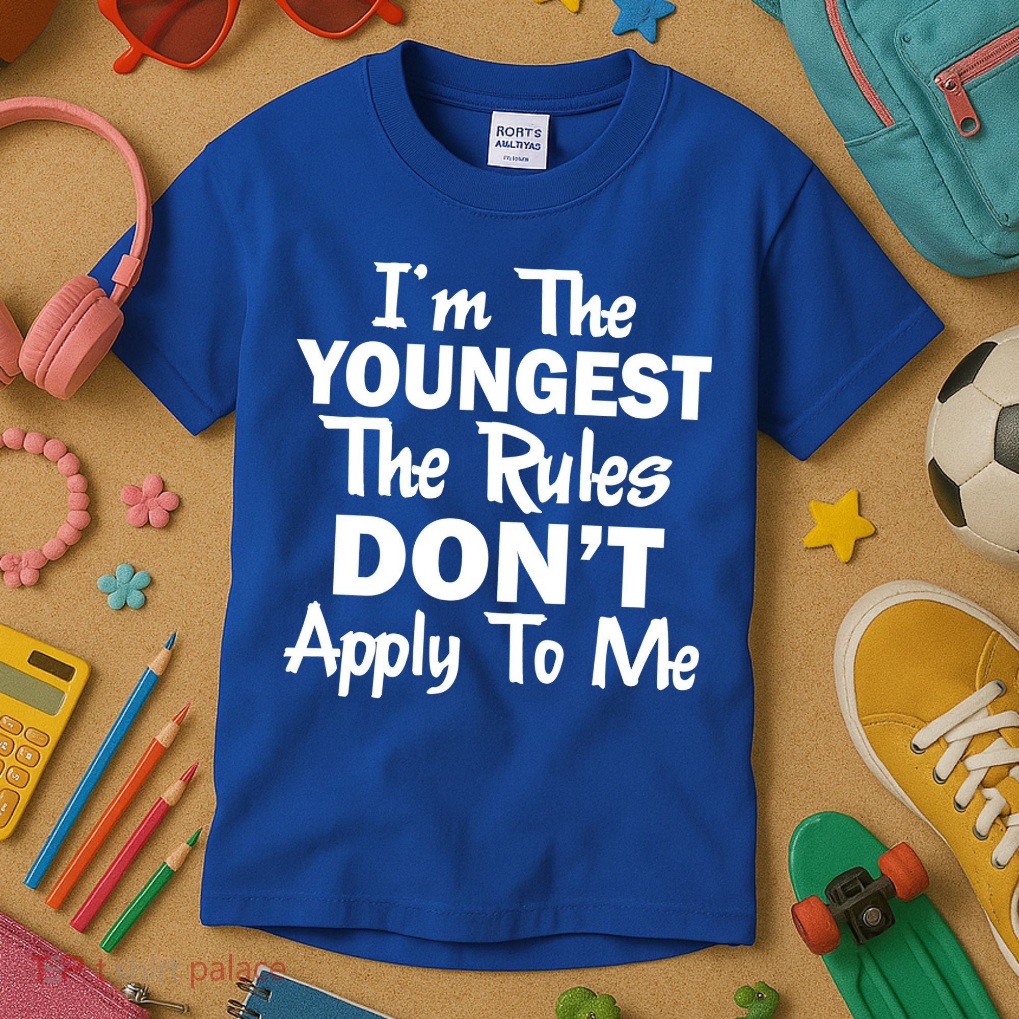 I'm the Youngest the Rules Don't Apply To Me Funny Kids T-Shirt