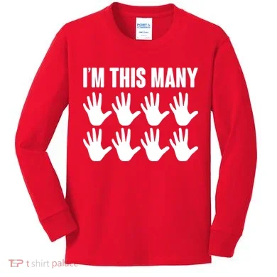 I'm This Many - 40th Birthday Kids Long Sleeve Shirt